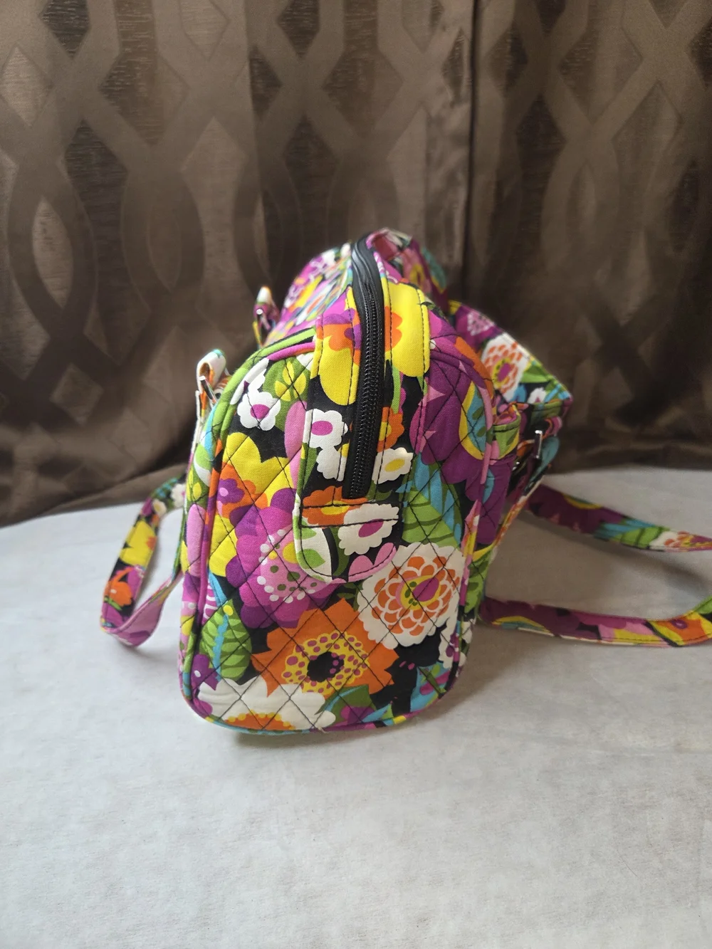 Vera Bradley Multicolor Floral Quilted Shoulder Bag - Purple Dominant